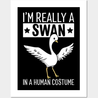 I'm Really A Swan In A Human Costume Halloween Funny Posters and Art